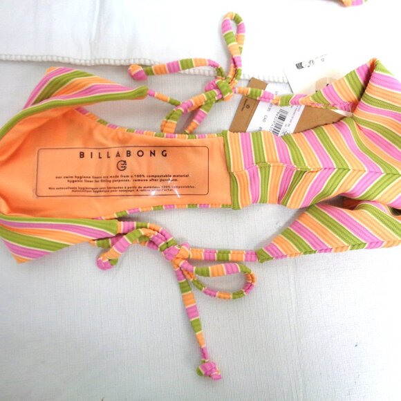 BILLABONG Bikini Set Top & Bottom Stripe NWT size Medium - Picture 6 of 8